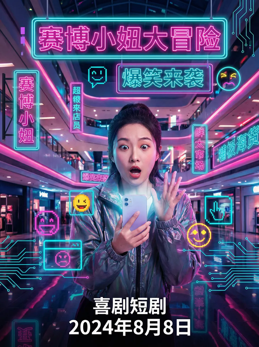 征服美艳馊子赵雪 搞笑喜剧短剧 - 赛博小妞大冒险海报